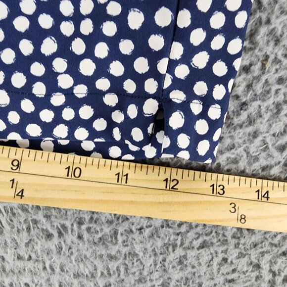 Spanx Shorts Womens 1X Navy Blue Polka Dot Pull On High Rise - Picture 8 of 10
